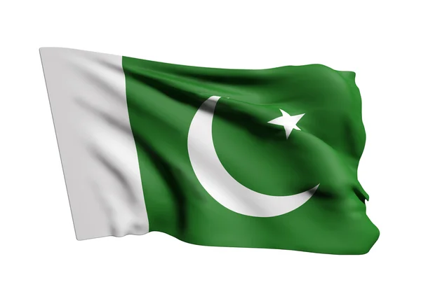 Islámská republika Pákistán mávání vlajkami — Stock fotografie