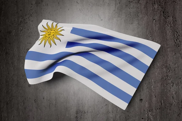 República Oriental del Uruguay ondeando bandera —  Fotos de Stock