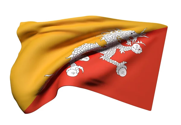 Reino de Bután ondeando la bandera — Foto de Stock