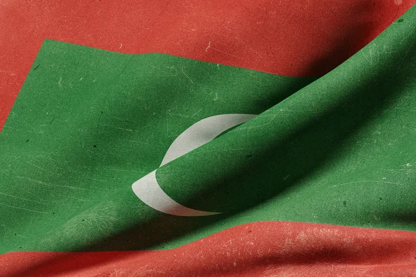 马尔代夫共和国的国旗飘扬 — 图库照片