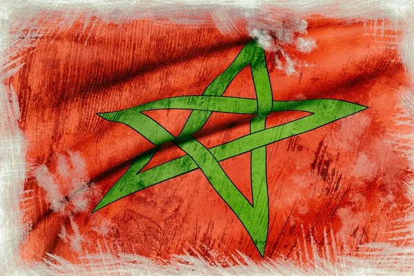 3d rendu d'un drapeau marocain agitant — Photo