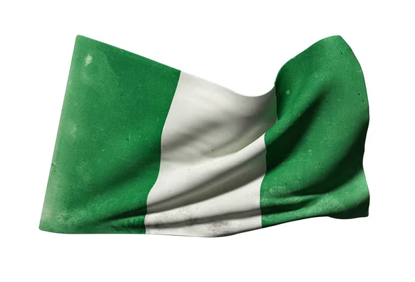 Bandiera della Repubblica Federale di Nigeria sventola — Foto Stock
