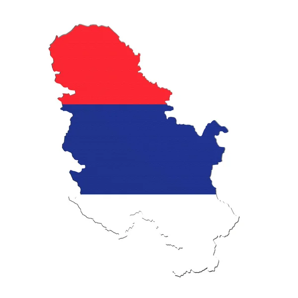 Silhouette of Serbia map with flag — Stock Photo, Image