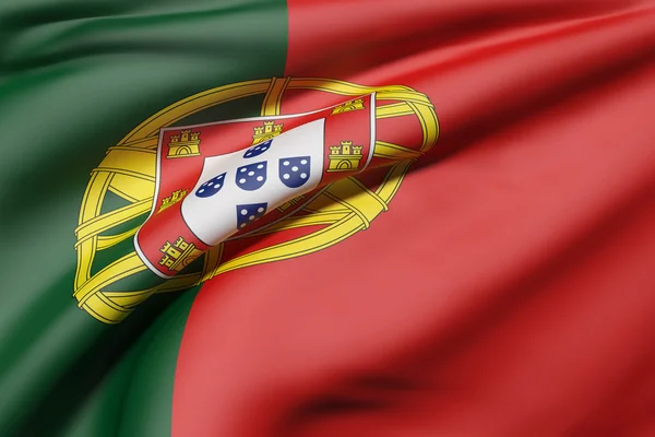 3d 渲染的葡萄牙国旗在白色背景上. — 图库照片