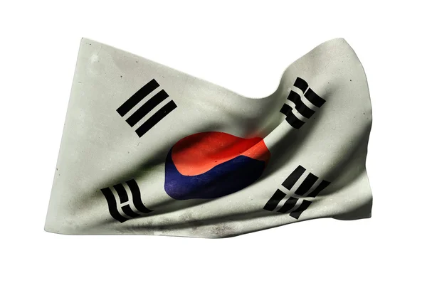 한국 깃발을 흔들며 — 스톡 사진