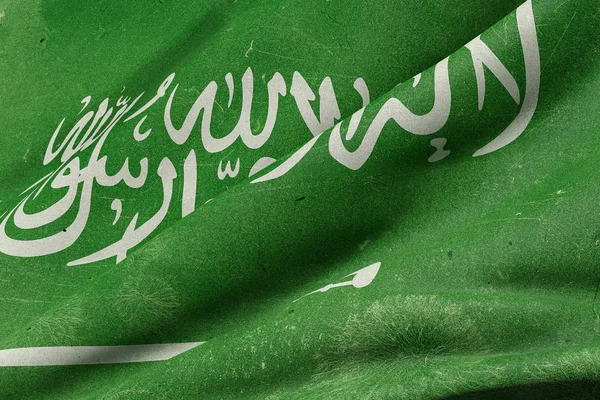 Königreich Saudi Arabiens schwenkt Flagge — Stockfoto