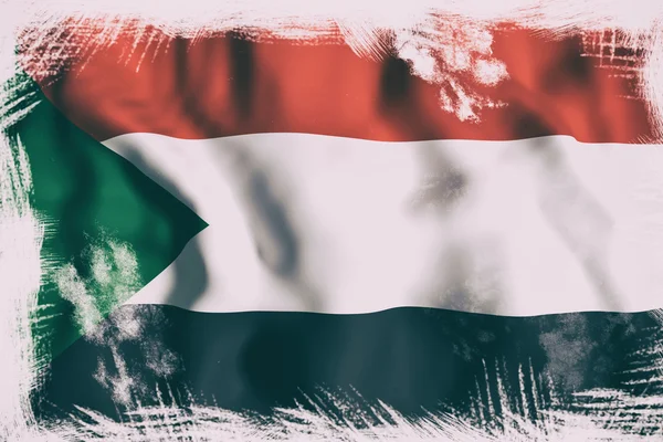 Sudan-Flagge schwenkend — Stockfoto