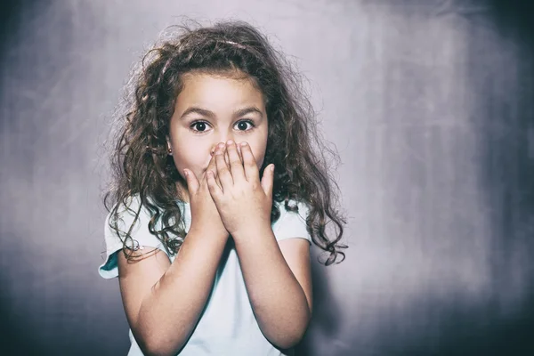 Surprised five years girl — Stock Photo, Image