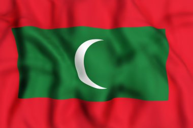 Maldiv Cumhuriyeti bayrak sallayarak