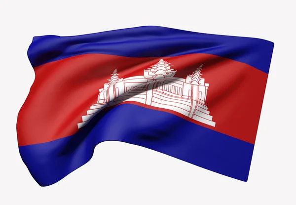 Bandiera Cambogia sventola — Foto Stock