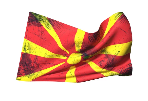 Representación 3d de una bandera de Macedonia ondeando —  Fotos de Stock