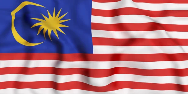 Malaysiens flagga viftar — Stockfoto