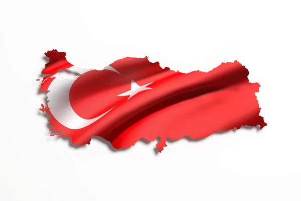 Sylwetka Turcja mapa z flagą — Zdjęcie stockowe