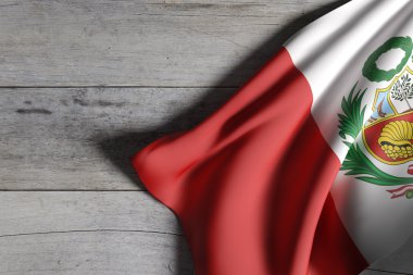 Peru Cumhuriyeti bayrak sallayarak