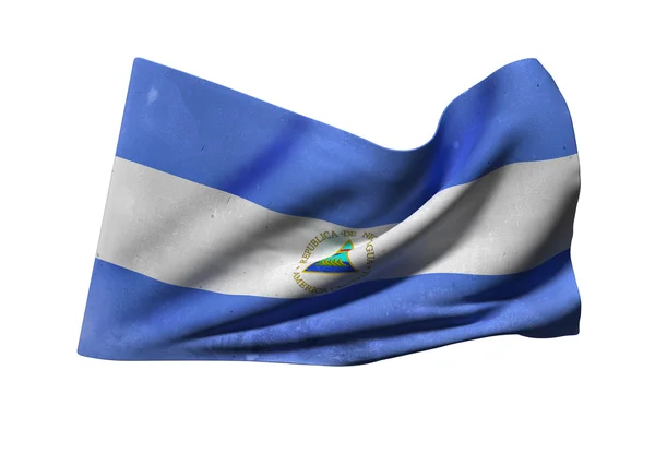 Прапор Республіки Нікарагуа, розмахуючи — стокове фото