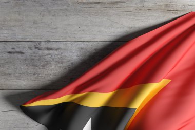 Demokratik Cumhuriyeti, Doğu Timor bayrak sallayarak