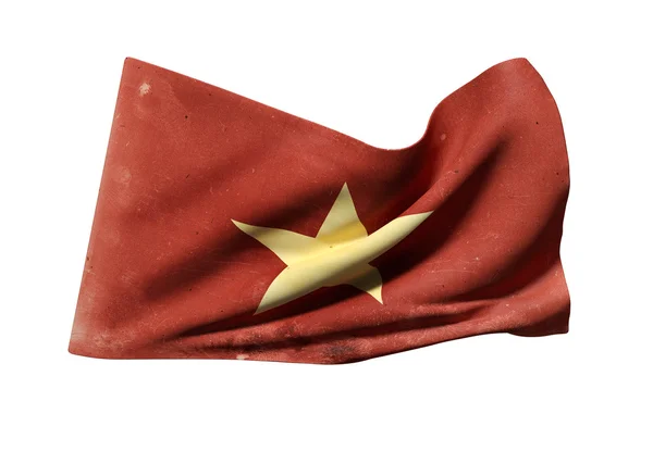 A Vietnami Szocialista Köztársaság zászlót lengetve — Stock Fotó