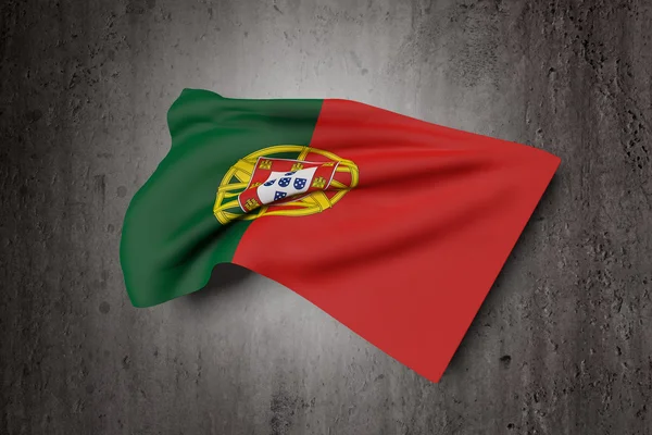 3d representación de la bandera de Portugal sobre fondo sucio —  Fotos de Stock