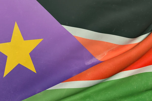 Bandera de Sudán del Sur agitando — Foto de Stock