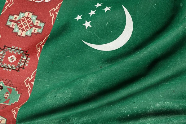Turkmenistan Sventola bandiera — Foto Stock