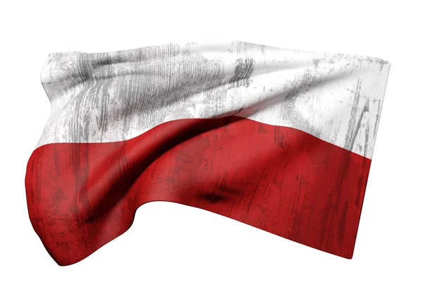 3d renderização de uma bandeira da Polónia — Fotografia de Stock