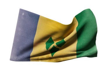 saint vincent ve Grenadinler bayrak sallayarak