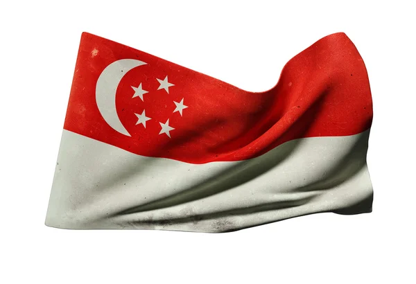Vlag van de Republiek Singapore zwaaien — Stockfoto