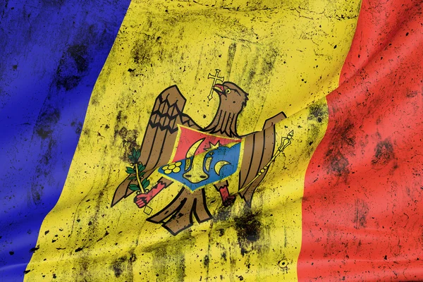 Απόδοσης 3D μιας σημαίας Μολδαβία — Φωτογραφία Αρχείου