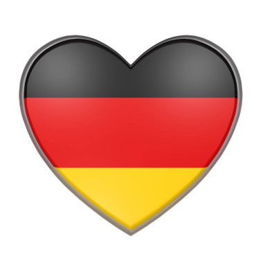 bir kalp bir Alman bayrağı 3D render.