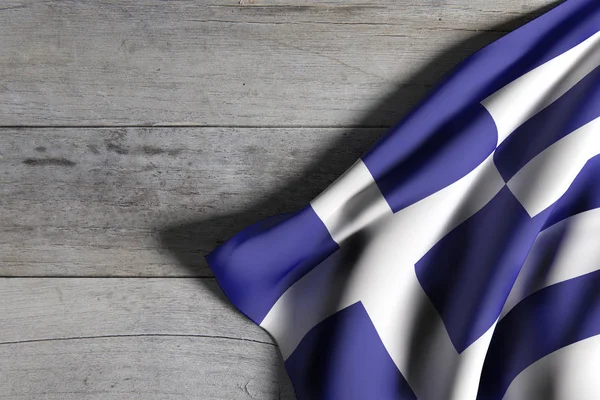 Griechische Flagge geschwenkt — Stockfoto