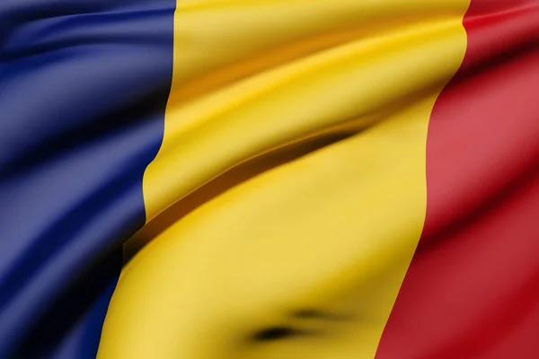 Ρουμανία σημαία κυματίζει — Φωτογραφία Αρχείου