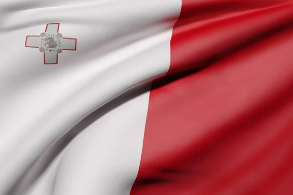Bandeira da República de Malta acenando — Fotografia de Stock