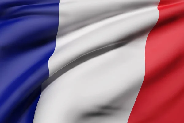 Размахивание флагом Франции — стоковое фото