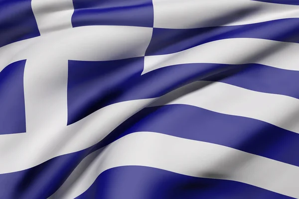 Griechische Flagge geschwenkt — Stockfoto