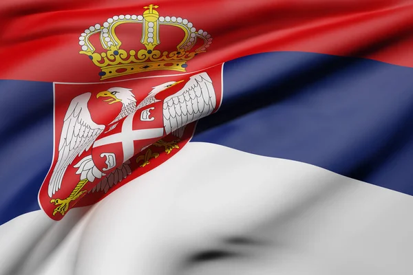 3D-рендерінг Прапор Республіки Сербія — стокове фото