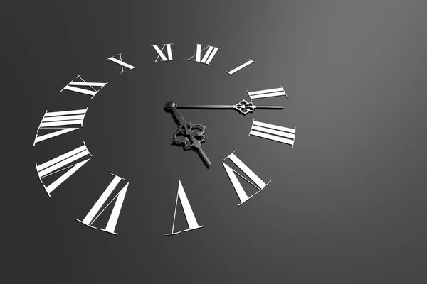 Clock face on dark gray background — Stock Photo, Image