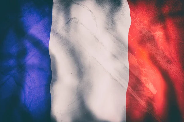 Francouzská vlajka mává — Stock fotografie