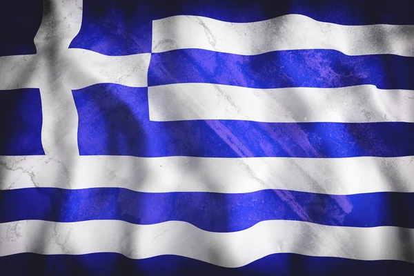 Размахивание флагом Греции — стоковое фото