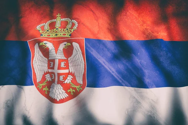 3d renderização de uma bandeira da República da Sérvia — Fotografia de Stock