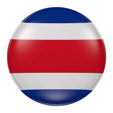 Kosta Rika bayrak düğme üzerindeki 3D render