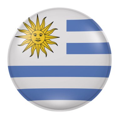 3D render düğmesinde Uruguay bayrağı
