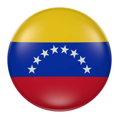 Venezuela bayrak düğme üzerindeki 3D render