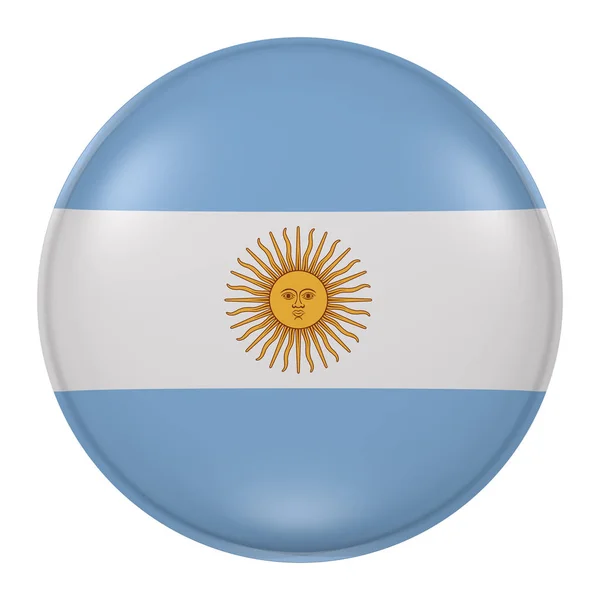 3D рендеринг флага Аргентины на кнопке — стоковое фото