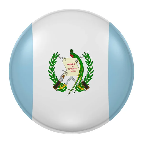 3D-Darstellung der guatemaltekischen Flagge auf einem Knopf — Stockfoto