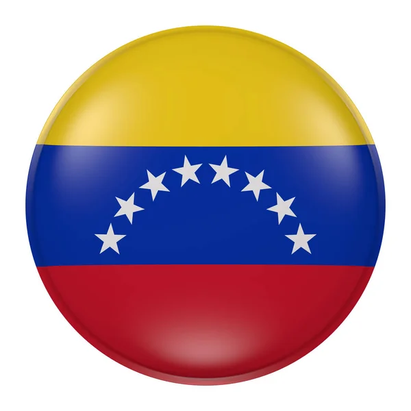 ボタンのベネズエラの旗の 3d レンダリング — ストック写真