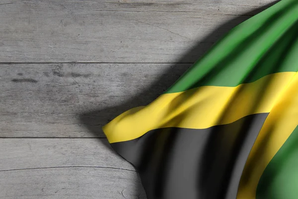 Jamaica flagga viftar — Stockfoto