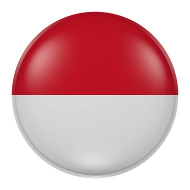 3D render düğmesinde Monako bayrağı