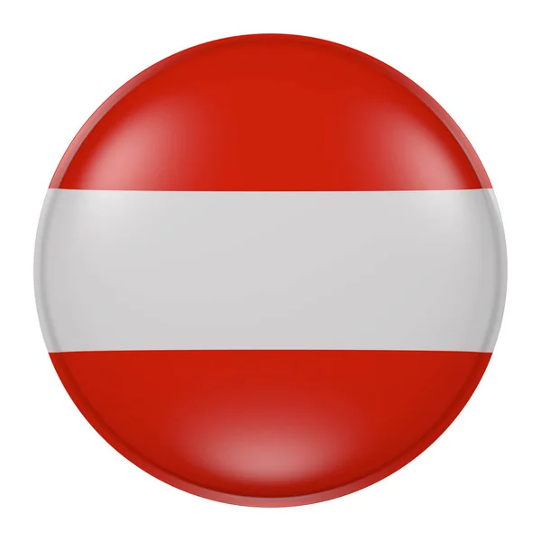 Renderowania 3D Austria flagi na przycisku — Zdjęcie stockowe