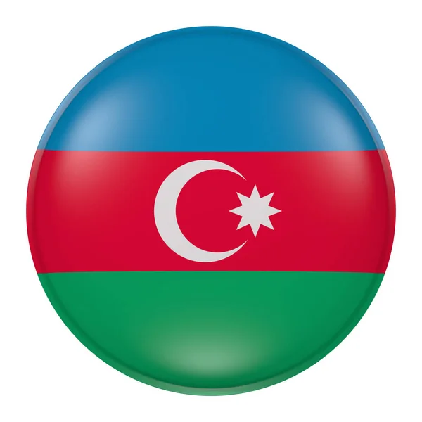 Renderowania 3D Azerbejdżan flagi na przycisku — Zdjęcie stockowe