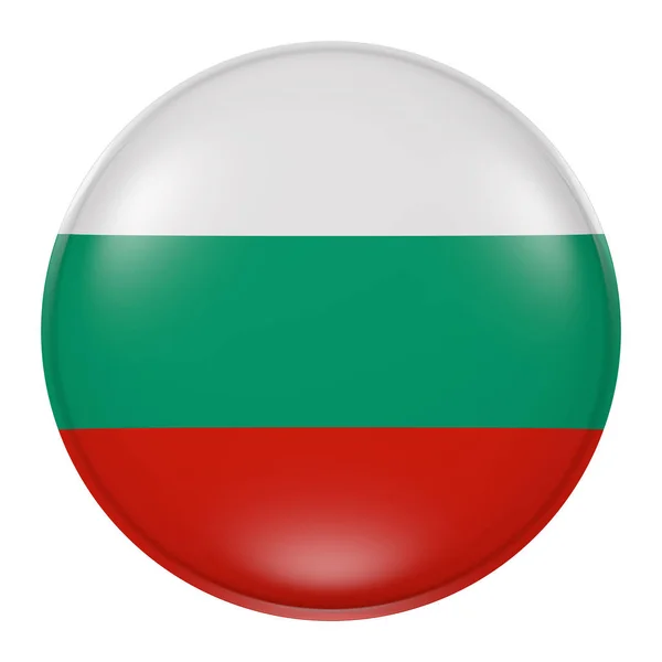 3D-rendering van Bulgarije vlag op een knop — Stockfoto